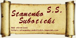 Stamenko Subotički vizit kartica